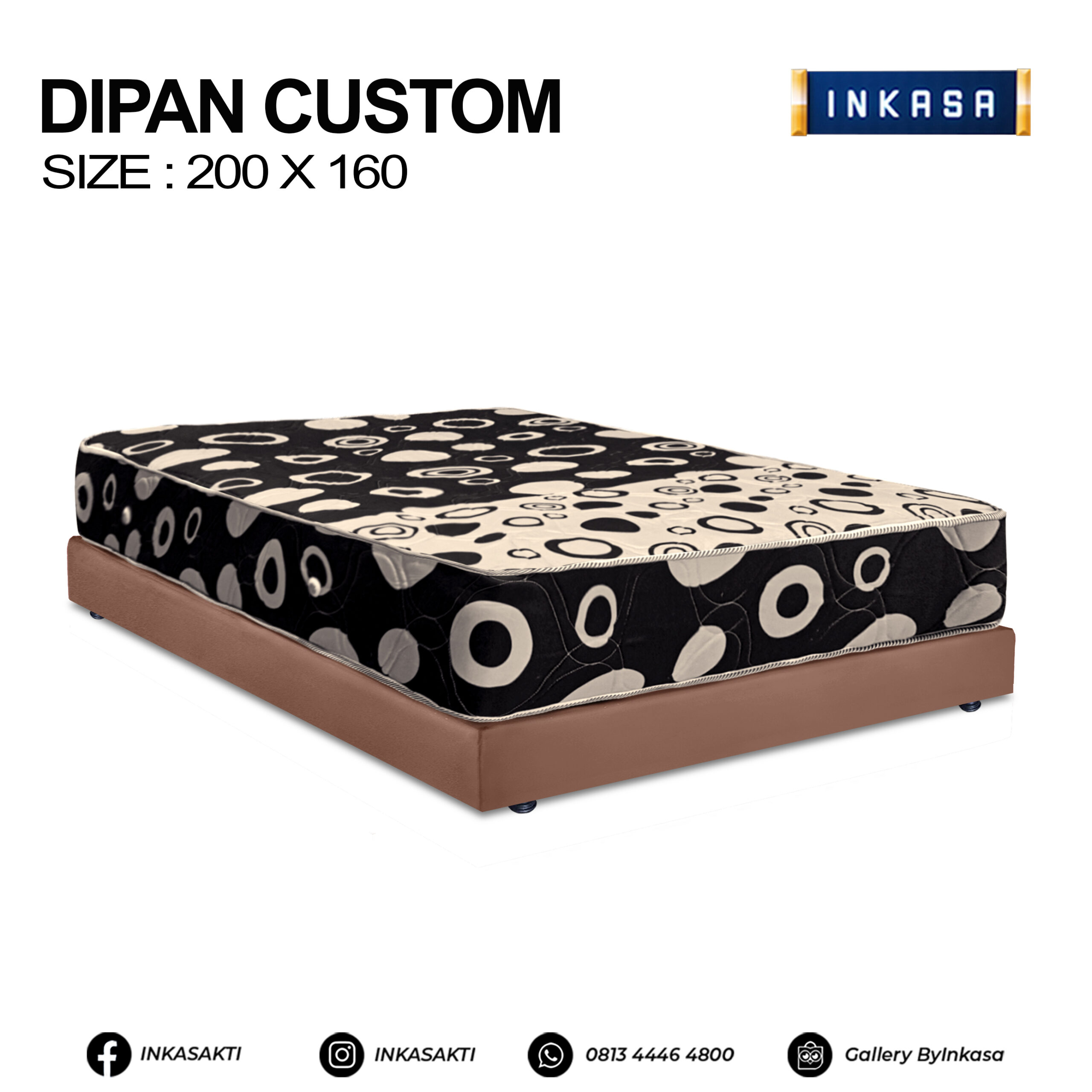 Dipan Datar Tinggi 15cm Tanpa Sandaran Clio Caramel + Springbed Motif ...